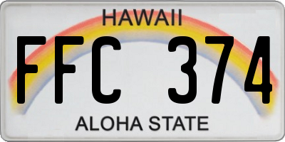 HI license plate FFC374