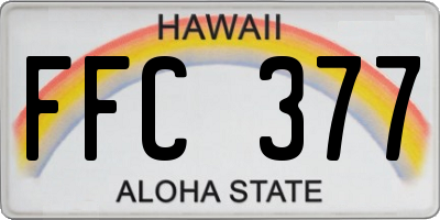 HI license plate FFC377