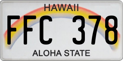 HI license plate FFC378
