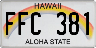 HI license plate FFC381