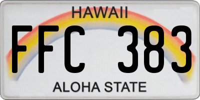 HI license plate FFC383