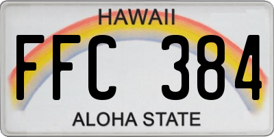 HI license plate FFC384