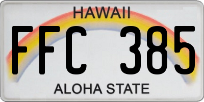 HI license plate FFC385
