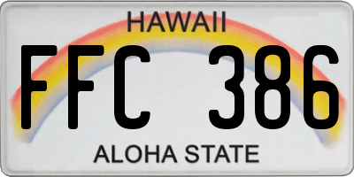 HI license plate FFC386