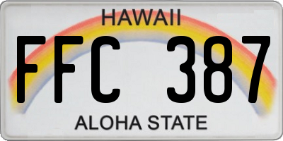 HI license plate FFC387