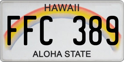 HI license plate FFC389