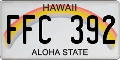 HI license plate FFC392