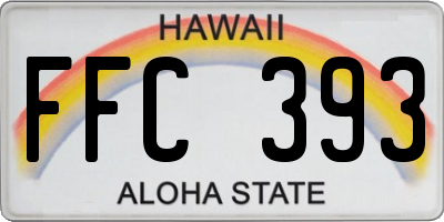 HI license plate FFC393
