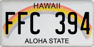 HI license plate FFC394