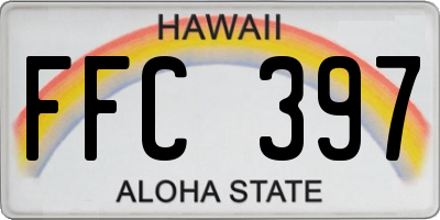HI license plate FFC397