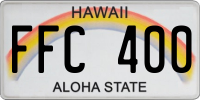 HI license plate FFC400