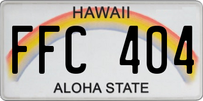 HI license plate FFC404