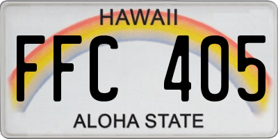 HI license plate FFC405