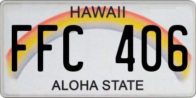 HI license plate FFC406