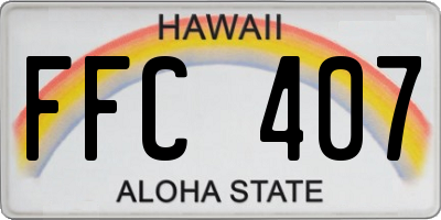 HI license plate FFC407