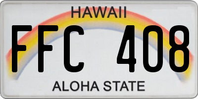 HI license plate FFC408