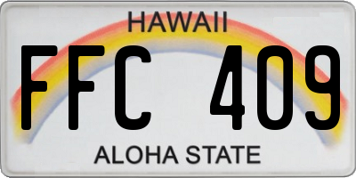 HI license plate FFC409