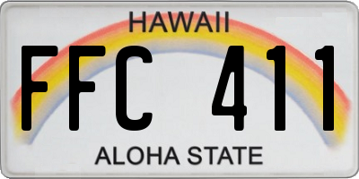 HI license plate FFC411