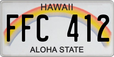 HI license plate FFC412