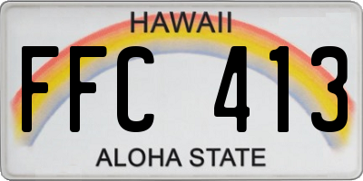 HI license plate FFC413