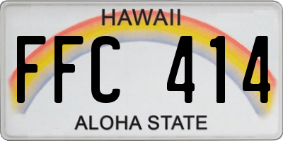 HI license plate FFC414