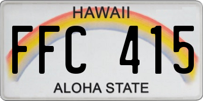 HI license plate FFC415