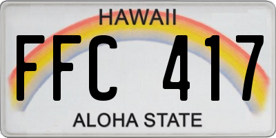 HI license plate FFC417