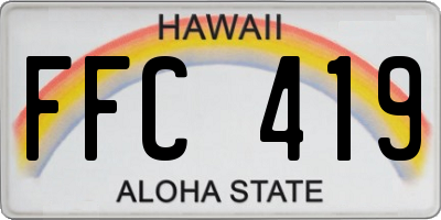 HI license plate FFC419