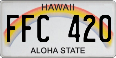 HI license plate FFC420