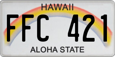 HI license plate FFC421