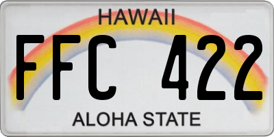 HI license plate FFC422