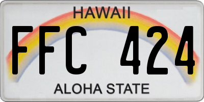 HI license plate FFC424