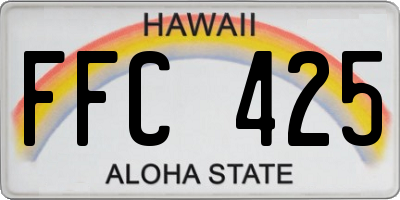 HI license plate FFC425