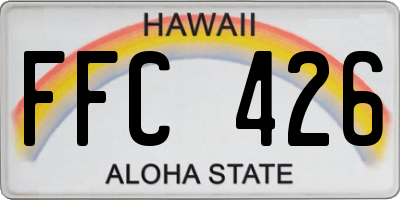 HI license plate FFC426