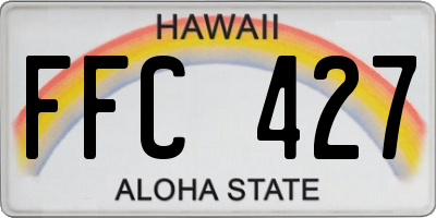 HI license plate FFC427