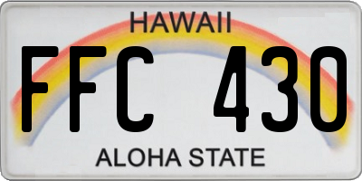 HI license plate FFC430