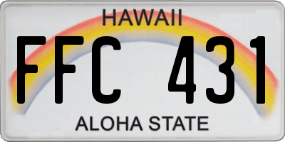 HI license plate FFC431