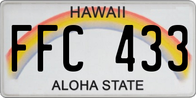 HI license plate FFC433