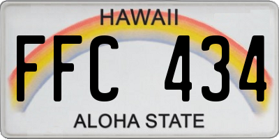 HI license plate FFC434