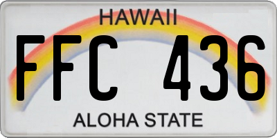 HI license plate FFC436