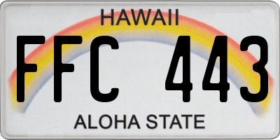 HI license plate FFC443