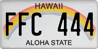 HI license plate FFC444
