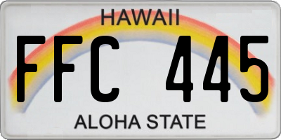 HI license plate FFC445
