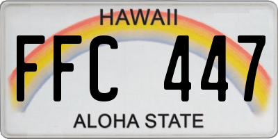 HI license plate FFC447