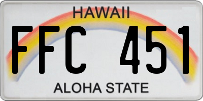 HI license plate FFC451