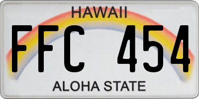 HI license plate FFC454