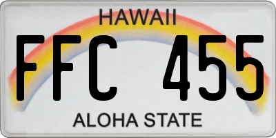 HI license plate FFC455