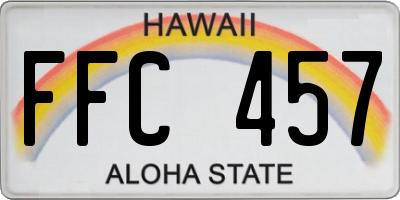 HI license plate FFC457