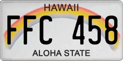 HI license plate FFC458