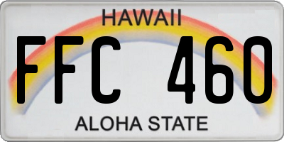 HI license plate FFC460